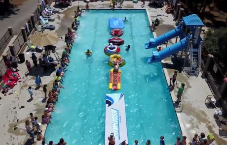 outdoor pool water slide